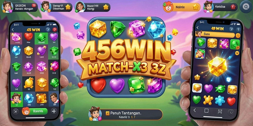 Tampilan gameplay 456WIN yang mendebarkan dalam permainan Match-3.