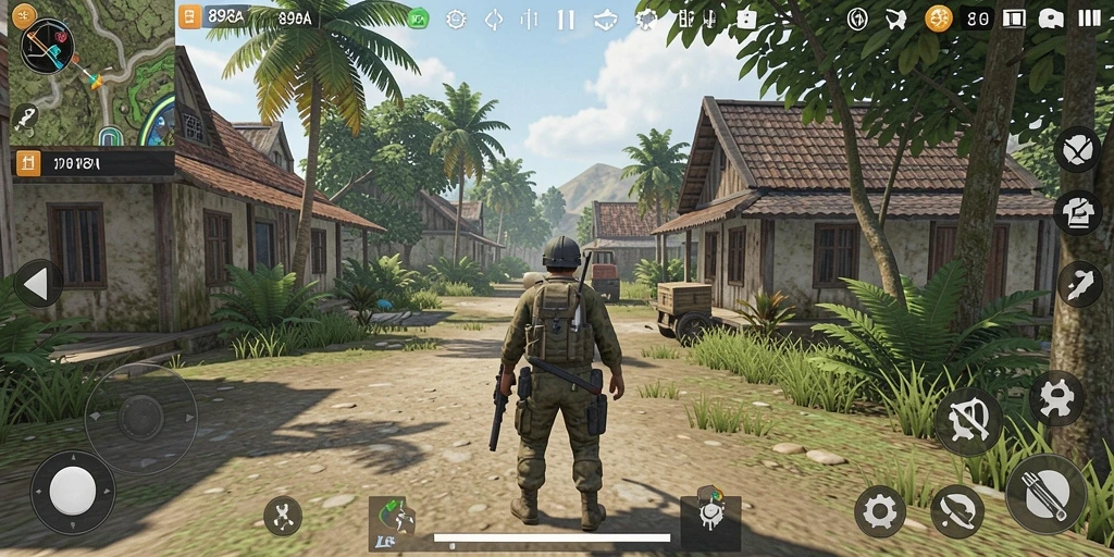 Tangkapan layar gameplay <strong>898A</strong> yang menampilkan interaksi karakter dalam simulasi kehidupan.