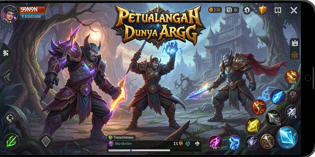 Tampilan gameplay seru dalam 9N9N dengan pertarungan epik.