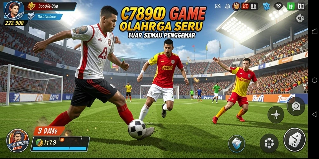 Screenshot utama C7890 menampilkan pertempuran olahraga yang mendebarkan antara pemain.