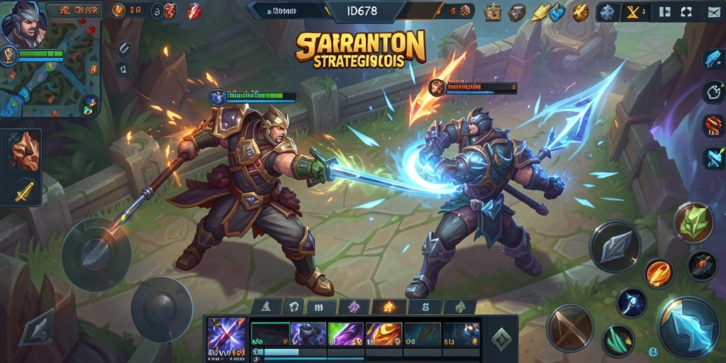 Screenshot gameplay ID678 menampilkan aksi seru pertempuran MOBA.