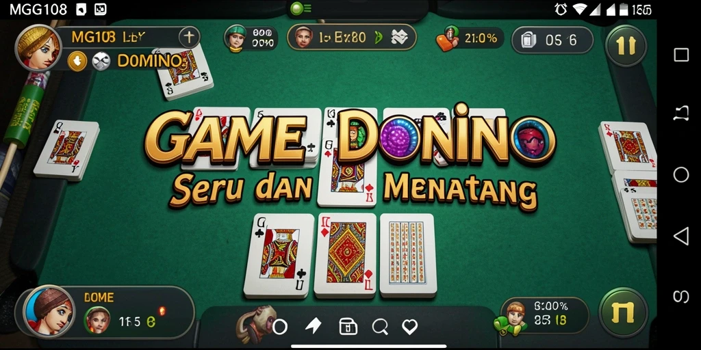 Screenshot MG108 menunjukkan gameplay seru dan interaktif dalam domino.