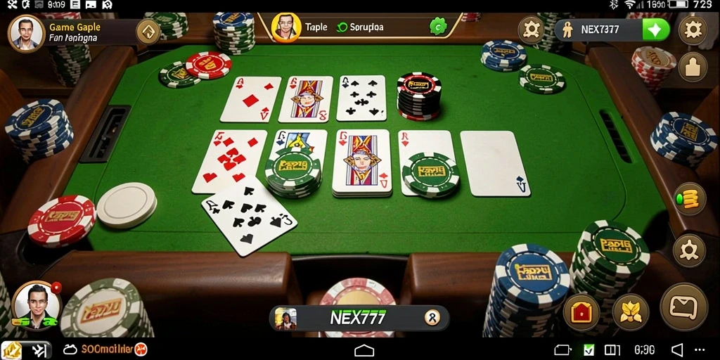 Tampilan gameplay Gaple yang menarik dan seru.
