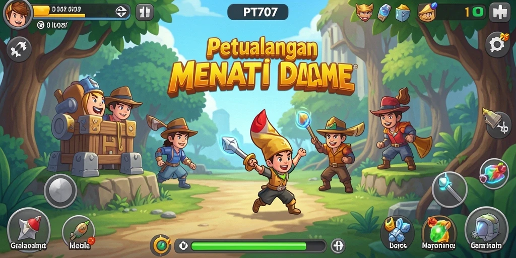Tampilan gameplay PT707 yang menyenangkan dan menarik perhatian.