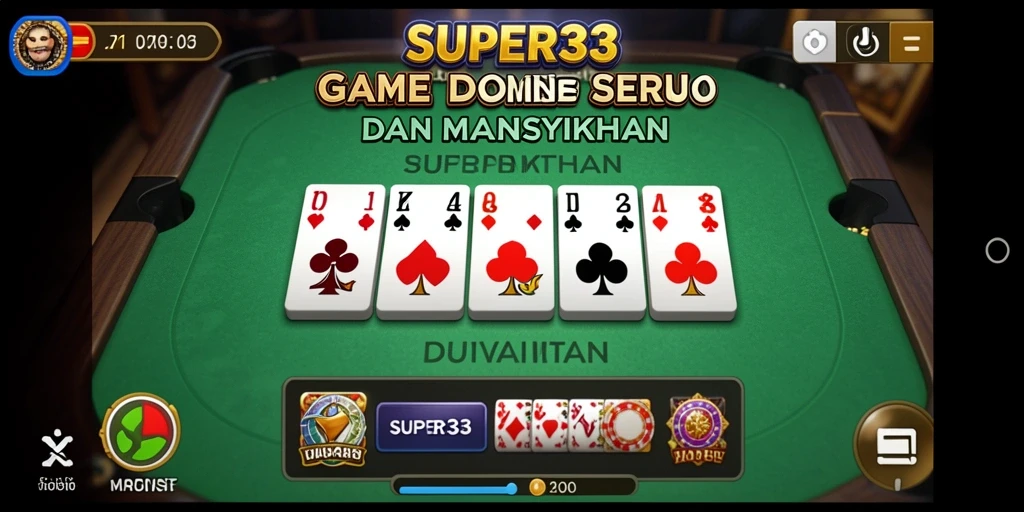 Tampilan menarik dari gameplay Domino di SUPER33.